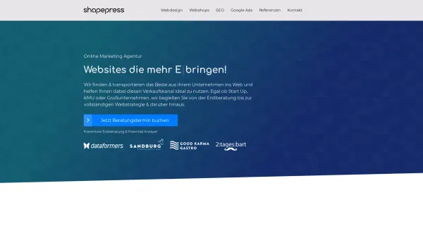 Website Screenshot: Shapepress - Werbeagentur Linz / OÖ. Web Entwicklung & Online Marketing - Date: 2023-06-15 16:02:34