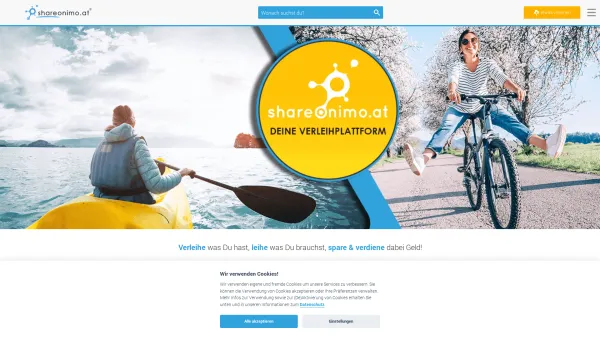 Website Screenshot: shareonimo.at GmbH - Verleihen und ausleihen auf shareonimo | shareonimo.at - Date: 2023-06-14 10:38:33