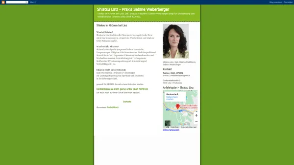 Website Screenshot: Shiatsu Linz/Puchenau Praxis Sabine Weberberger Dipl. Shiatsu Praktikerin - Shiatsu Linz - Praxis Sabine Weberberger - Date: 2023-06-14 10:38:33