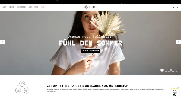 Website Screenshot: zerum Lifestyle KG - ZERUM - das faire Modelabel aus Österreich - Date: 2023-06-22 15:02:29