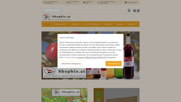 Website Screenshot: shopbio.at - shopbio | Bio onlineshop Österreich | jetzt bestellen! - Date: 2023-06-15 16:02:34
