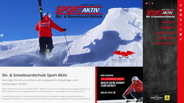Website Screenshot: Schischule Sport Aktiv - SPORT AKTIV Ski- & Snowboardschule :: Olympiaregion Seefeld - Date: 2023-06-22 15:02:29
