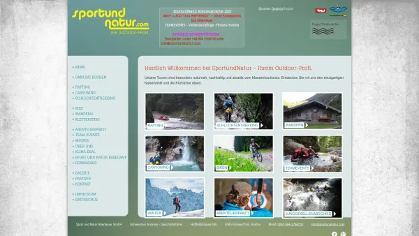 Website Screenshot: Sport und Natur - Sport und Natur | Abenteuerurlaub in Österreich mit sportundnatur.at - Date: 2023-06-15 16:02:34