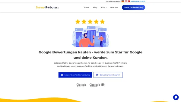 Website Screenshot: sterne-roboter.de - Günstige Google Bewertungen kaufen - gratis Testbewertung - Date: 2023-06-26 10:26:02