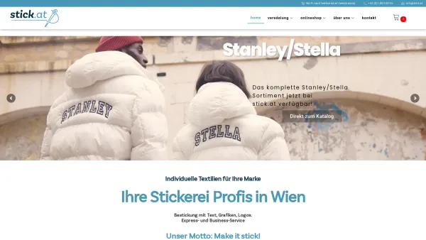 Website Screenshot: stick.at - stick.at | Die Stickerei Profis in Wien - Textilstick & -druck - Date: 2023-06-26 10:26:02