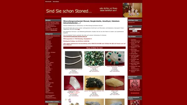 Website Screenshot: Mineraliengrosshandel Stoned - Stoned, Mineraliengrosshandel - Bergkristalle Amethyst Rosenquarz - Date: 2023-06-22 15:02:29