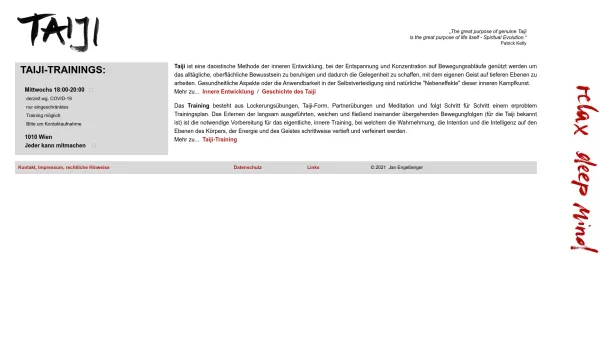 Website Screenshot: Jan Engelberger / Yang-Stil Taiji nach Cheng Man-Ching, Huang Sheng Shyan und Patrick Kelly - Taiji in Wien - Date: 2023-06-22 15:02:29