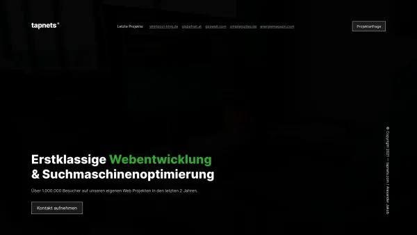 Website Screenshot: Tapnets Webdesign Agentur Burgenland - tapnets® | Webentwicklung & SEO - Date: 2023-06-15 16:02:34