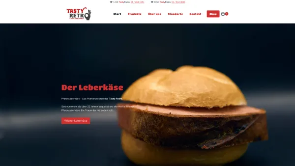 Website Screenshot: Tasty Retro - Leberkäse online bestellen | Wien Tasty Retro - Shop & Delivery - Date: 2023-06-15 16:02:34