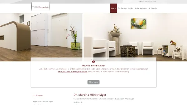 Website Screenshot: Dr. Martina Hörschläger | FA für Dermatologie und Venerologie | Team Dermatologie - Team Dermatologie | Dr. Martina Hörschläger - Date: 2023-06-22 15:02:29