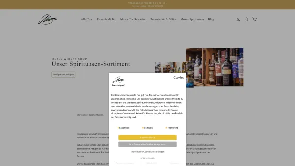 Website Screenshot: Moses Tee Vinothek Spirituosen - Moses Spirituosen Sortiment – Moses Tee Shop - Date: 2023-06-26 10:26:02