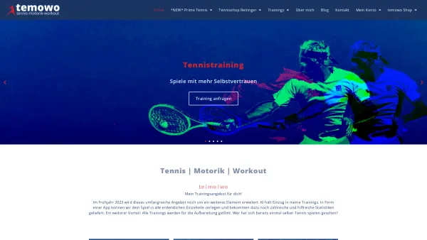 Website Screenshot: temowo e.U. - Tennistraining | Tennisshop Reitinger | Prime Tennis - Tennis digital - Date: 2023-06-26 10:26:02