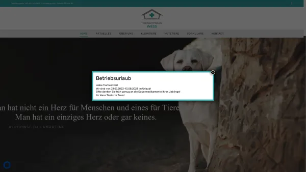 Website Screenshot: Tierarztpraxis WESS GmbH - Tierarzt Gloggnitz | Tierarztpraxis Wess - Date: 2023-06-26 10:26:02