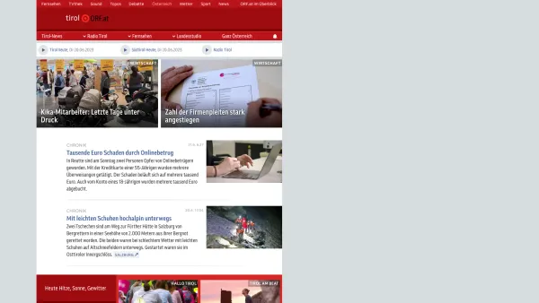 Website Screenshot: ORF Österreichischer Rundfunk Landesstudio Tirol - tirol.ORF.at - Date: 2023-06-22 15:02:29