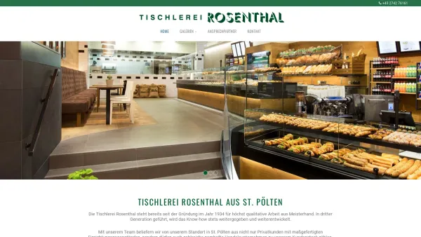 Website Screenshot: Rosenthal Tischlerei GmbH - Tischlerei Rosenthal in Sankt Pölten - Date: 2023-06-15 16:02:34