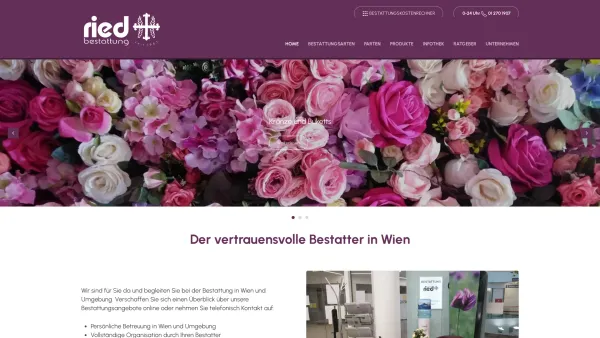 Website Screenshot: Bestattung Ried GmbH - Bestattung Wien Korneuburg Familie Ried - Date: 2023-06-22 15:02:29