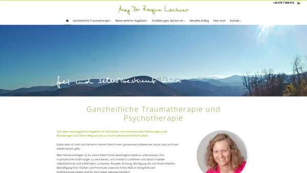 Website Screenshot: Traumatherapie und Psychotherapie  Dr. Regina Lackner, 1040 Wien - Ganzheitliche Traumatherapie & Psychotherapie, 1040 Wien – Dr. Regina Lackner - Date: 2023-06-26 10:26:02