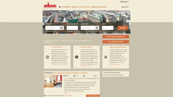 Website Screenshot: Vienna Apartments - Schöne Ferienwohnung Wien, Österreich | Vienna Apartments - Date: 2023-06-22 12:13:06
