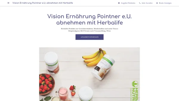 Website Screenshot: Vision Ernährung Pointner e. U. - Vision Ernährung Pointner e.U. abnehmen mit Herbalife - Herbalife-Produkte zur Gewichtsreduktion, Muskelaufbau und mehr Fitness - Date: 2023-06-22 12:13:05