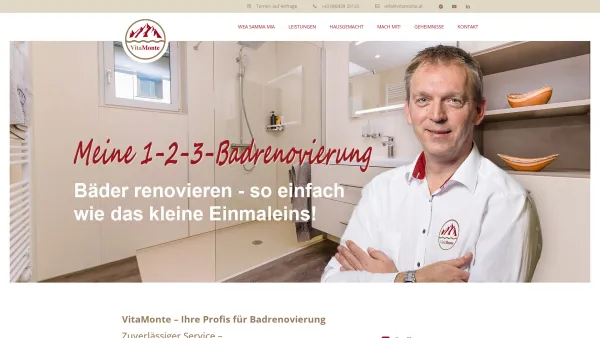 Website Screenshot: VitaMonte GmbH - VitaMonte GmbH - Meine 1-2-3-Badrenovierung vom Profi - Date: 2023-06-26 10:26:02