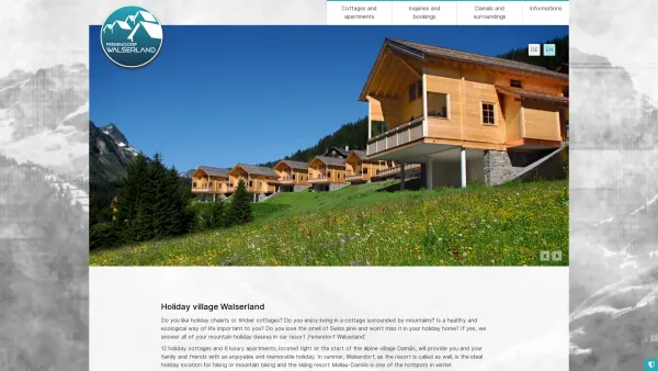 Website Screenshot: Feriendorf Walserland - Holiday Village - Feriendorf Walserland | holiday homes | apartments | Damüls | Bregenzerwald | Vorarlberg | Austria - Date: 2023-06-15 16:02:34