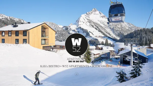 Website Screenshot: Warth52 Apartments - W52 Apartments | Warth - Arlberg Area | Killi`s Bistro - Warth52 | EN - Date: 2023-06-26 10:26:05