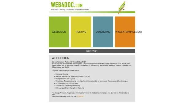 Website Screenshot: web4doc.com - WEB4DOC.com /// WebDesign, Hosting, Consulting, Projektmanagement ::: Mag. Manuel Arzt, Wels ::: - Date: 2023-06-22 12:13:05