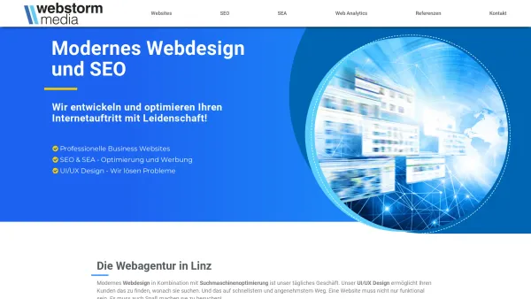 Website Screenshot: Webstorm Media Webdesign & SEO - Webdesign & SEO in Linz - Web Analytics | Webstorm Media - Date: 2023-06-26 10:26:05