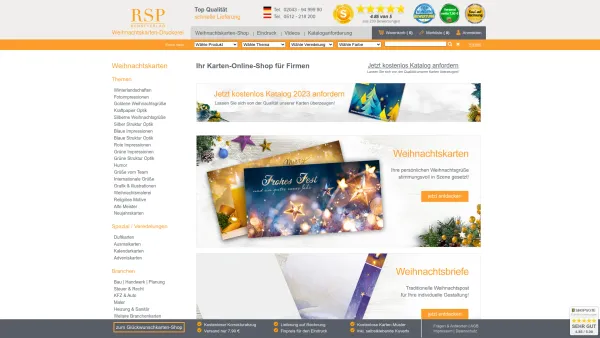 Website Screenshot: RSP Verlag - Weihnachtskarten Shop für Firmen - 2023 - Date: 2023-06-15 16:02:34