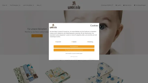 Website Screenshot: Windelbär - Windelbär - ökologisch & sozial nachhaltig für dein Baby - Date: 2023-06-15 16:02:34