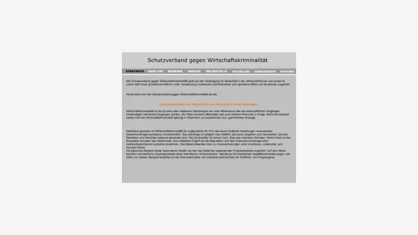Website Screenshot: Schutzverband gegen Wirtschaftskriminalität - Schutzverband gegen Wirtschaftskriminalität: Index - Date: 2023-06-22 12:13:05
