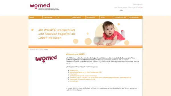 Website Screenshot: Abfalter Elisabeth Ass. Prof. WOMED Innsbruck IVF TCM Applied Kinesiology Zentrum fuer Gynaekologie und Geburtshilfe Akupunktur - WOMED |  WOMED Therapiezentrum Kinderwunsch GmbH - Date: 2023-06-22 12:13:05