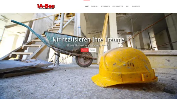 Website Screenshot: 1A-Bauträger Ges.mbH. - 1A Bau GmbH - Date: 2023-06-22 12:13:06