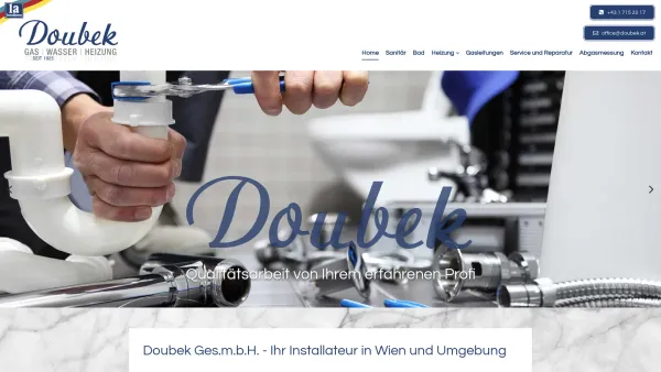 Website Screenshot: Doubek Ges.m.b.H. - Installateur Doubek 1030 Wien | Home - Date: 2023-06-22 12:13:06