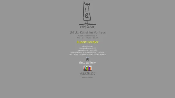 Website Screenshot: 1blick HalleMinigalerie - 1blick - Kunst im Vorhaus. Kunstblick. 5400 Hallein Bayrhamerplatz 8,  Mag. Helmuth Anton Hickmann - Date: 2023-06-22 15:00:02