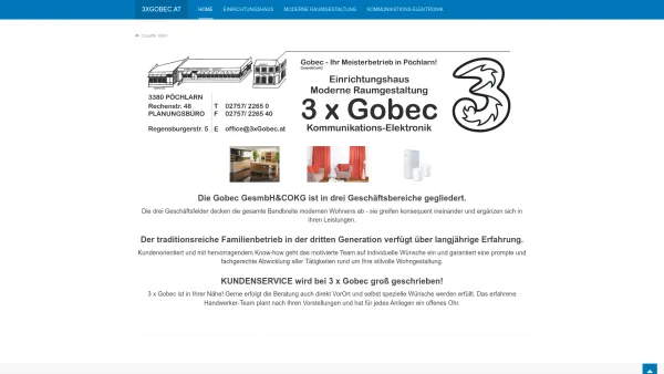 Website Screenshot: GOBEC GesmbH&COKG Einrichtungshaus Moderne Raumgestaltung KommunikationsElektronik - Home - Date: 2023-06-26 10:26:05
