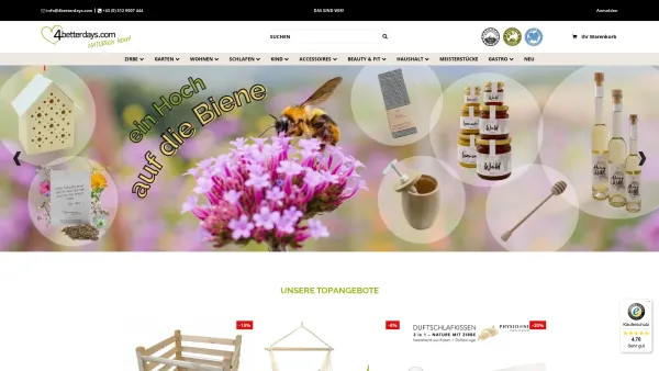 Website Screenshot: 4betterdays.com - Massivholzmöbel | Handwerksprodukte | Nachhaltig einkaufen - 4betterday - Date: 2023-06-22 15:00:02