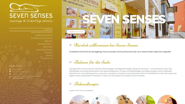 Website Screenshot: SEVEN SENSES Massage & Fusspflegestudio Brigitte Pichler - 7Senses – Massage & Fußpflege Studio - Date: 2023-06-15 16:02:34