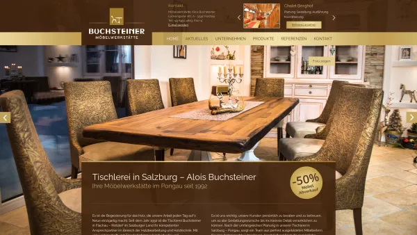 Website Screenshot: Alois Buchsteiner Tischlerei und Moebelhandel Reitdorf/Flachau/Altenmarkt - Tischlerei in Salzburg - Alois Buchsteiner in Flachau - Date: 2023-06-22 12:13:06