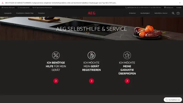 Website Screenshot: A. Hell - Haushaltsgeräte - AEG Support | AEG - Date: 2023-06-14 10:37:01