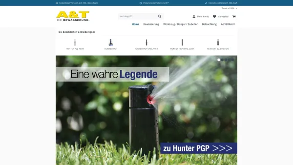 Website Screenshot: A+T Bewässerungsanlagen GMBH. Shop Hunter Österreich - A&T Bewässerung | A&T Bewässerungsanlagen GmbH - Date: 2023-06-15 16:02:34