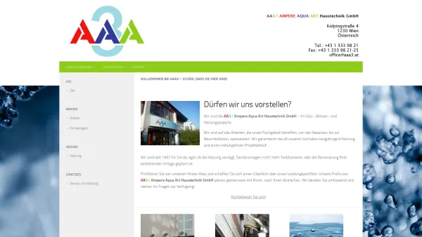 Website Screenshot: A.A.A. 3 Ampere Aqua Art Elektro Gas Wasser Heizungs www.aaa3.at - AAA3 - Date: 2023-06-14 10:38:36