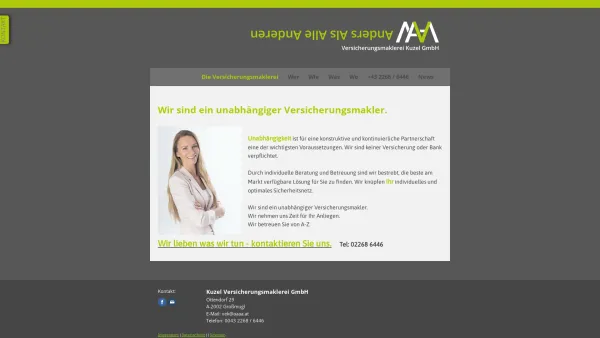 Website Screenshot: Versicherungsmaklerbüro Erich Kuzel - Unabhängige Versicherungsmaklerei Wien/Niederösterreich - Kuzel Unabhängige Versicherungsmaklerei GmbH Wien / Niederösterreich - Date: 2023-06-22 12:13:06