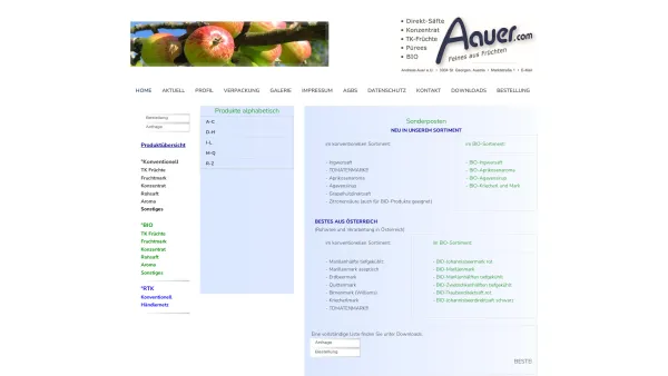 Website Screenshot: Andreas finest fruits AAuer Feines aus Früchten - Home - Date: 2023-06-14 10:38:36