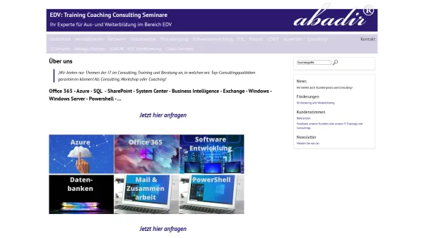 Website Screenshot: ABADIR Ulrike Knauer training coaching beratung - abadir IT training & consulting - Date: 2023-06-14 10:38:36