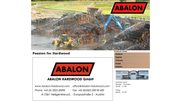 Website Screenshot: Abalon Hardwood GmbH www.abalon-hardwood.com The Hardwood Company - Abalon Hardwood GmbH - Date: 2023-06-22 12:13:06