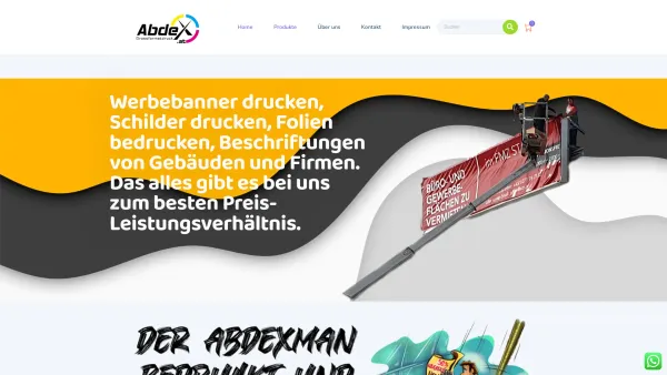 Website Screenshot: AbdeX.at Werbeplanen Werbebanner Schilder Beschriftungen Werbemontagen - Werbebanner drucken Werbebanner Transparente abdex.at - Date: 2023-06-14 10:36:53