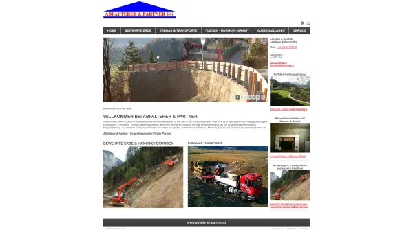 Website Screenshot: Abfalterer & Partner - Erdbewegung & Erdbau - Bewehrte Erde - Transport-Unternehmen - Aushubarbeiten - Abfalterer & Partner KG Zirl Tirol - Date: 2023-06-15 16:02:34