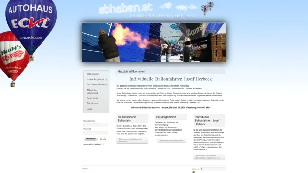 Website Screenshot: Individuelle Ballonfahrten Josef Herbeck - Willkommen - Date: 2023-06-22 15:05:14