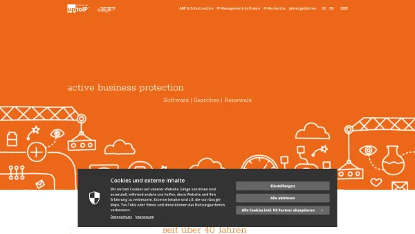 Website Screenshot: ABP PATENT NETWORK GmbH - Home - uptoIP® ABP PATENT NETWORK GmbH - Date: 2023-06-22 15:05:14